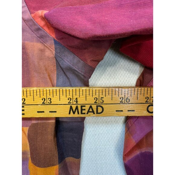 Mine Women's Button Down Shirt Long Sleeve Size XL Multicolor Plaid Lightweight - Picture 8 of 10